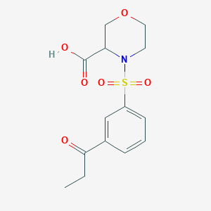 4-(3-Propanoylphenyl)sulfonylmorpholine-3-carboxylic acid