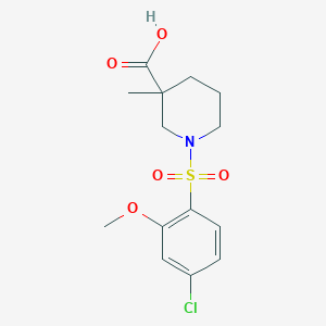 1-(4-Chloro-2-methoxyphenyl)sulfonyl-3-methylpiperidine-3-carboxylic acid