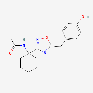 N-[1-[5-[(4-hydroxyphenyl)methyl]-1,2,4-oxadiazol-3-yl]cyclohexyl]acetamide