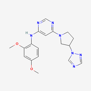 N-(2,4-dimethoxyphenyl)-6-[3-(1,2,4-triazol-1-yl)pyrrolidin-1-yl]pyrimidin-4-amine