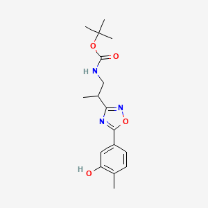 tert-butyl N-[2-[5-(3-hydroxy-4-methylphenyl)-1,2,4-oxadiazol-3-yl]propyl]carbamate