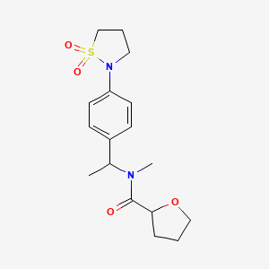 N-[1-[4-(1,1-dioxo-1,2-thiazolidin-2-yl)phenyl]ethyl]-N-methyloxolane-2-carboxamide