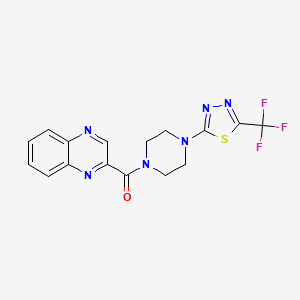 molecular formula C16H13F3N6OS B7201038 Quinoxalin-2-yl-[4-[5-(trifluoromethyl)-1,3,4-thiadiazol-2-yl]piperazin-1-yl]methanone 