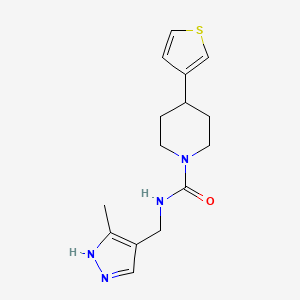 N-[(5-methyl-1H-pyrazol-4-yl)methyl]-4-thiophen-3-ylpiperidine-1-carboxamide