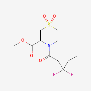 Methyl 4-(2,2-difluoro-3-methylcyclopropanecarbonyl)-1,1-dioxo-1,4-thiazinane-3-carboxylate