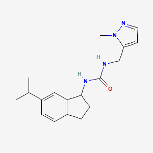 1-[(2-methylpyrazol-3-yl)methyl]-3-(6-propan-2-yl-2,3-dihydro-1H-inden-1-yl)urea