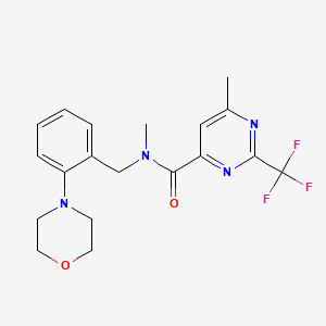 N,6-dimethyl-N-[(2-morpholin-4-ylphenyl)methyl]-2-(trifluoromethyl)pyrimidine-4-carboxamide