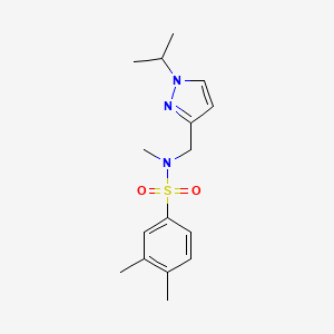 N,3,4-trimethyl-N-[(1-propan-2-ylpyrazol-3-yl)methyl]benzenesulfonamide