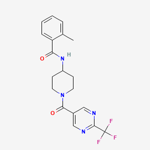 2-methyl-N-[1-[2-(trifluoromethyl)pyrimidine-5-carbonyl]piperidin-4-yl]benzamide