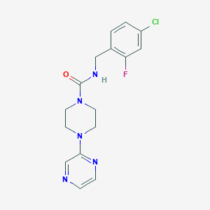 N-[(4-chloro-2-fluorophenyl)methyl]-4-pyrazin-2-ylpiperazine-1-carboxamide