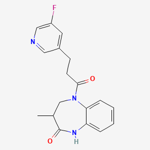 5-[3-(5-fluoropyridin-3-yl)propanoyl]-3-methyl-3,4-dihydro-1H-1,5-benzodiazepin-2-one