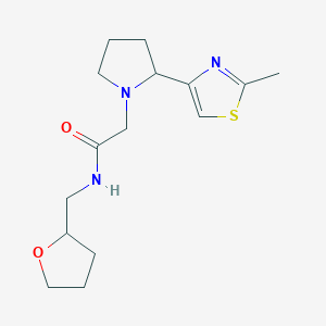 2-[2-(2-methyl-1,3-thiazol-4-yl)pyrrolidin-1-yl]-N-(oxolan-2-ylmethyl)acetamide