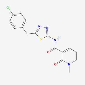 N-[5-[(4-chlorophenyl)methyl]-1,3,4-thiadiazol-2-yl]-1-methyl-2-oxopyridine-3-carboxamide