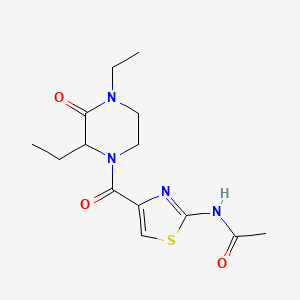 N-[4-(2,4-diethyl-3-oxopiperazine-1-carbonyl)-1,3-thiazol-2-yl]acetamide