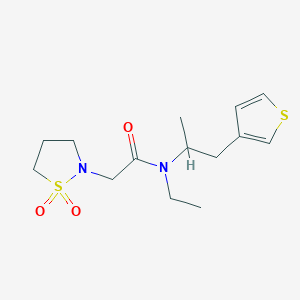 2-(1,1-dioxo-1,2-thiazolidin-2-yl)-N-ethyl-N-(1-thiophen-3-ylpropan-2-yl)acetamide