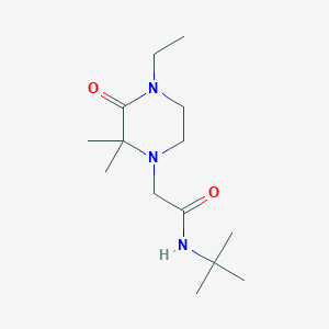 N-tert-butyl-2-(4-ethyl-2,2-dimethyl-3-oxopiperazin-1-yl)acetamide