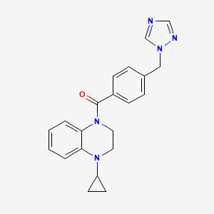 (4-Cyclopropyl-2,3-dihydroquinoxalin-1-yl)-[4-(1,2,4-triazol-1-ylmethyl)phenyl]methanone