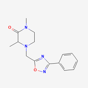 1,3-Dimethyl-4-[(3-phenyl-1,2,4-oxadiazol-5-yl)methyl]piperazin-2-one