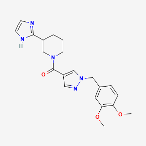 [1-[(3,4-dimethoxyphenyl)methyl]pyrazol-4-yl]-[3-(1H-imidazol-2-yl)piperidin-1-yl]methanone