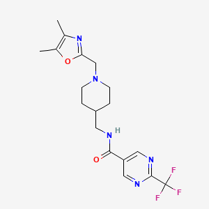 N-[[1-[(4,5-dimethyl-1,3-oxazol-2-yl)methyl]piperidin-4-yl]methyl]-2-(trifluoromethyl)pyrimidine-5-carboxamide