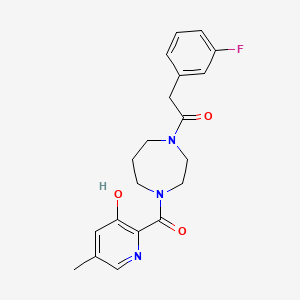 2-(3-Fluorophenyl)-1-[4-(3-hydroxy-5-methylpyridine-2-carbonyl)-1,4-diazepan-1-yl]ethanone