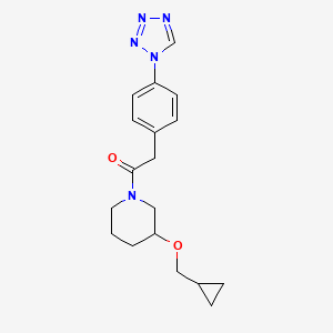 1-[3-(Cyclopropylmethoxy)piperidin-1-yl]-2-[4-(tetrazol-1-yl)phenyl]ethanone