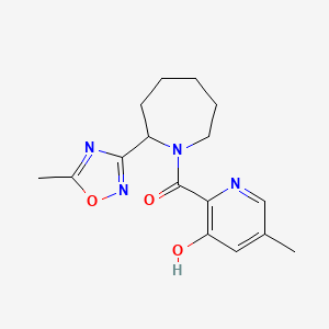 (3-Hydroxy-5-methylpyridin-2-yl)-[2-(5-methyl-1,2,4-oxadiazol-3-yl)azepan-1-yl]methanone