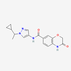 N-[1-(1-cyclopropylethyl)pyrazol-4-yl]-3-oxo-4H-1,4-benzoxazine-7-carboxamide