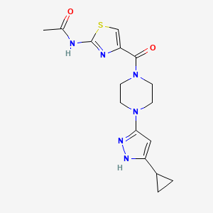 N-[4-[4-(5-cyclopropyl-1H-pyrazol-3-yl)piperazine-1-carbonyl]-1,3-thiazol-2-yl]acetamide