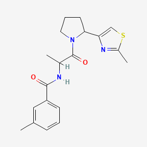 3-methyl-N-[1-[2-(2-methyl-1,3-thiazol-4-yl)pyrrolidin-1-yl]-1-oxopropan-2-yl]benzamide