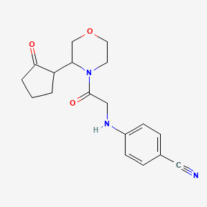 4-[[2-Oxo-2-[3-(2-oxocyclopentyl)morpholin-4-yl]ethyl]amino]benzonitrile