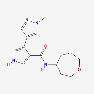 4-(1-methylpyrazol-4-yl)-N-(oxepan-4-yl)-1H-pyrrole-3-carboxamide