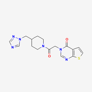 3-[2-Oxo-2-[4-(1,2,4-triazol-1-ylmethyl)piperidin-1-yl]ethyl]thieno[2,3-d]pyrimidin-4-one