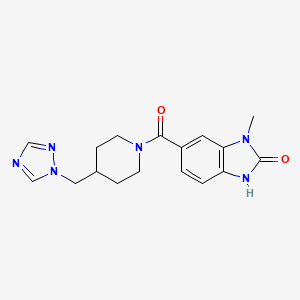 3-methyl-5-[4-(1,2,4-triazol-1-ylmethyl)piperidine-1-carbonyl]-1H-benzimidazol-2-one