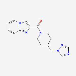 molecular formula C16H18N6O B7201935 Imidazo[1,2-a]pyridin-2-yl-[4-(1,2,4-triazol-1-ylmethyl)piperidin-1-yl]methanone 