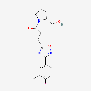 3-[3-(4-Fluoro-3-methylphenyl)-1,2,4-oxadiazol-5-yl]-1-[2-(hydroxymethyl)pyrrolidin-1-yl]propan-1-one