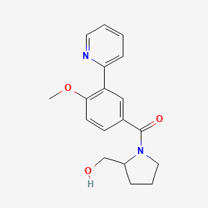 [2-(Hydroxymethyl)pyrrolidin-1-yl]-(4-methoxy-3-pyridin-2-ylphenyl)methanone