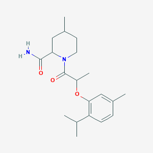 4-Methyl-1-[2-(5-methyl-2-propan-2-ylphenoxy)propanoyl]piperidine-2-carboxamide