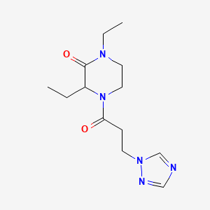 1,3-Diethyl-4-[3-(1,2,4-triazol-1-yl)propanoyl]piperazin-2-one