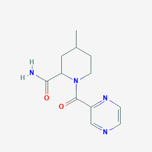 4-Methyl-1-(pyrazine-2-carbonyl)piperidine-2-carboxamide