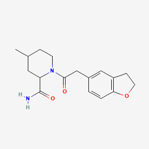 1-[2-(2,3-Dihydro-1-benzofuran-5-yl)acetyl]-4-methylpiperidine-2-carboxamide