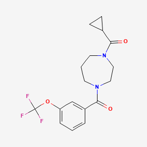 molecular formula C17H19F3N2O3 B7203563 Cyclopropyl-[4-[3-(trifluoromethoxy)benzoyl]-1,4-diazepan-1-yl]methanone 