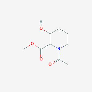 molecular formula C9H15NO4 B7203797 Methyl 1-acetyl-3-hydroxypiperidine-2-carboxylate 