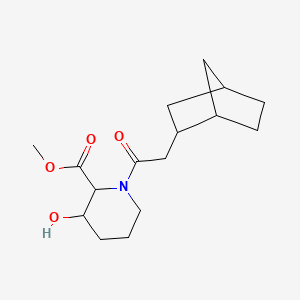 molecular formula C16H25NO4 B7203824 Methyl 1-[2-(2-bicyclo[2.2.1]heptanyl)acetyl]-3-hydroxypiperidine-2-carboxylate 