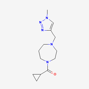 molecular formula C13H21N5O B7204004 Cyclopropyl-[4-[(1-methyltriazol-4-yl)methyl]-1,4-diazepan-1-yl]methanone 