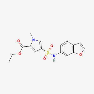 molecular formula C16H16N2O5S B7205496 Ethyl 4-(1-benzofuran-6-ylsulfamoyl)-1-methylpyrrole-2-carboxylate 