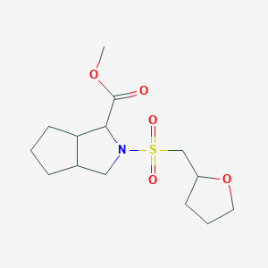 molecular formula C14H23NO5S B7205831 methyl 2-(oxolan-2-ylmethylsulfonyl)-3,3a,4,5,6,6a-hexahydro-1H-cyclopenta[c]pyrrole-3-carboxylate 