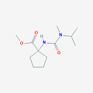 molecular formula C12H22N2O3 B7206619 Methyl 1-[[methyl(propan-2-yl)carbamoyl]amino]cyclopentane-1-carboxylate 