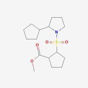 molecular formula C16H27NO4S B7209373 Methyl 2-(2-cyclopentylpyrrolidin-1-yl)sulfonylcyclopentane-1-carboxylate 