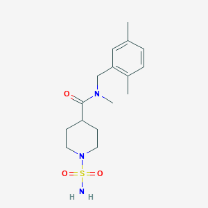 N-[(2,5-dimethylphenyl)methyl]-N-methyl-1-sulfamoylpiperidine-4-carboxamide